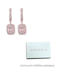 Adornia Rose Gold Cubic Zirconia Asher Cut Halo Huggie Earrings