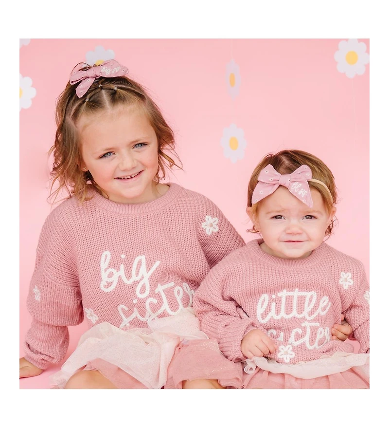 Sweet Wink Little Girls Sister Knit Sweater