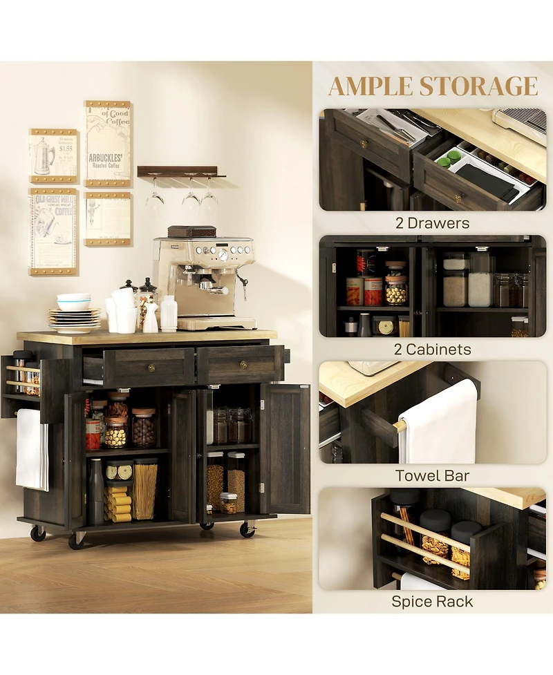 Slickblue Stylish Kitchen Storage Cabinet with Multiple Shelves for Kitchen and Dining Room