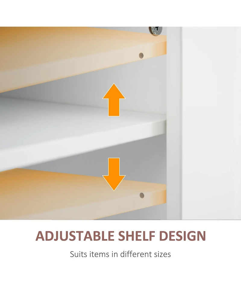 Slickblue Contemporary Kitchen Storage Cabinet with Large Shelves for Pantry and Dining Essentials