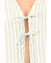 Petal and Pup Women's Flynn Short Set - Green Blue Stripe