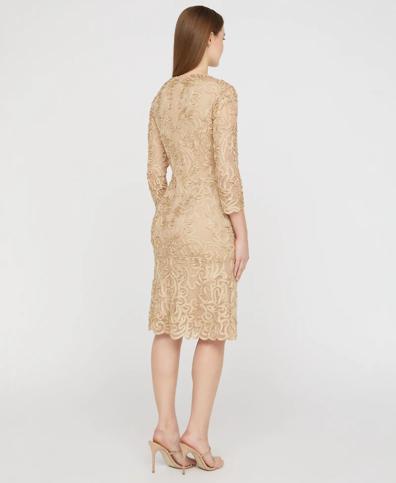 Js Collections Women's Square Neck Soutache Dress