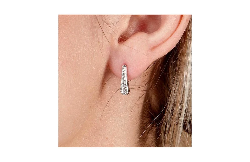 Lucy Quartermaine Skinny Drip Studs with white topaz