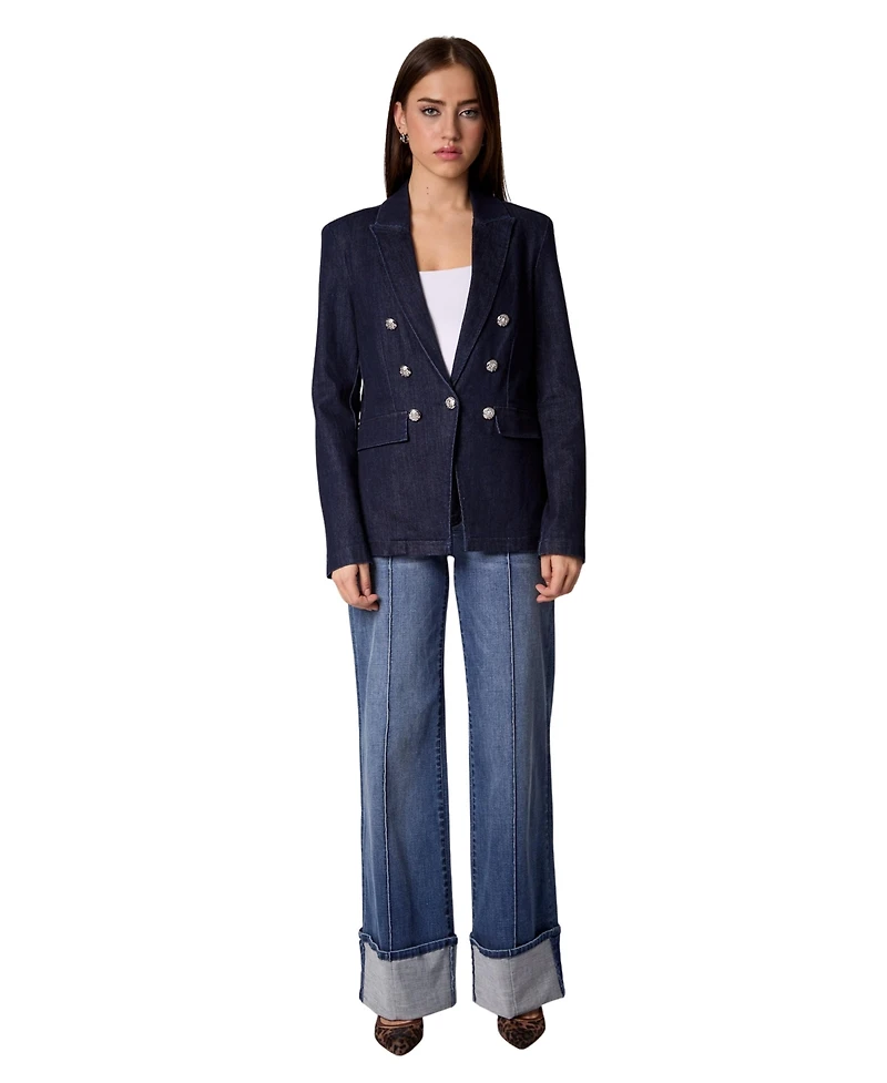 Blue Revival Women's Helen Rinse Blazer with Removable Grey Hoodie Insert