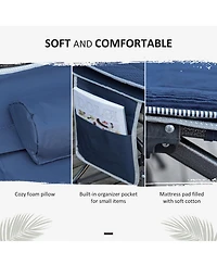 Outsunny 2 Person Camping Cot for Adults w/ Bag, Hunting Fishing Trip Bed,