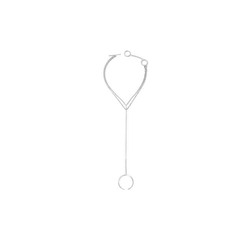 Lucy Quartermaine Skinny Drip Hand Chain with White Topaz