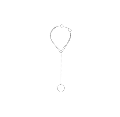 Lucy Quartermaine Skinny Drip Hand Chain with White Topaz