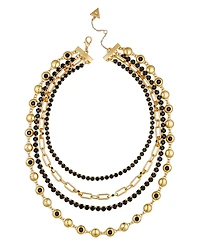 Guess Rhinestone Gold-Tone Multi-Row Necklace