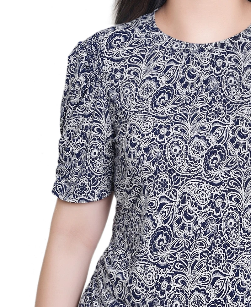Ny Collection Petite Short Sleeve Scoop Neck Top
