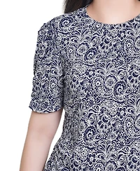 Ny Collection Petite Short Sleeve Scoop Neck Top