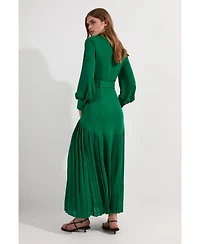 Karen Millen Jersey Ponte Georgette Mix Midi Dress
