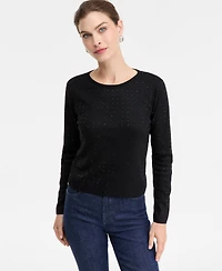 I.n.c. International Concepts Women's Rhinestone Scoop-Neck Sweater, Macy's Exclusive