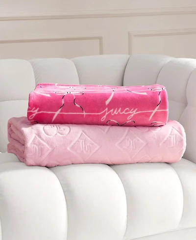 Juicy Couture Plush Glam 2-Pc. Throw Set