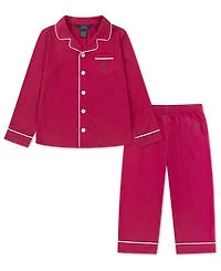Polo Ralph Lauren Girls Toddler 2T-4T 2-Piece Button Up Shirt and Pants Set