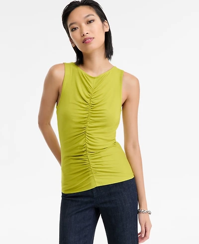 I.n.c. International Concepts Women's Ruched Sleeveless Top, Macy's Exclusive