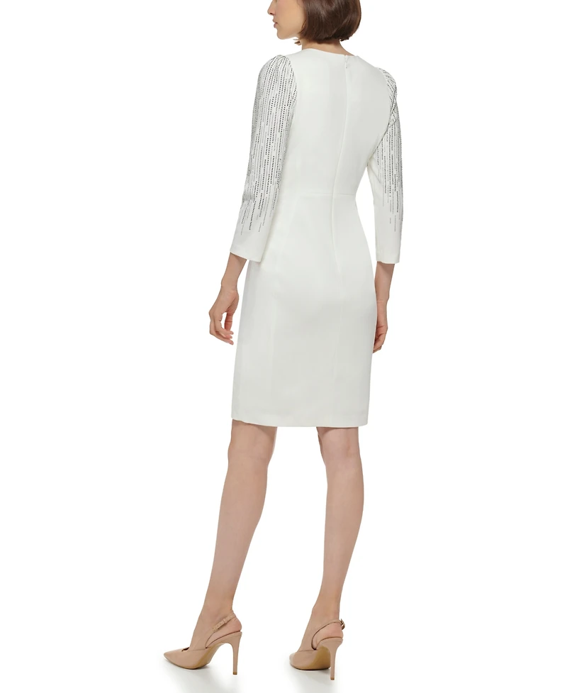 Calvin Klein Women's Bling Sleeve Sheath Dress