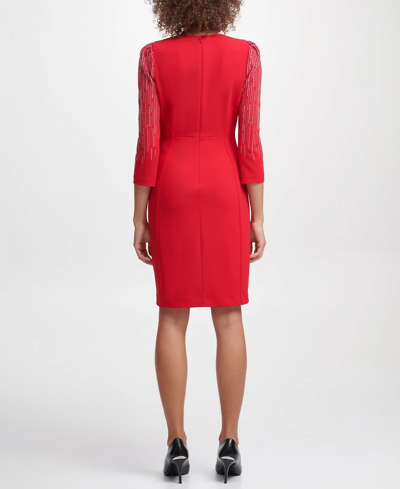 Calvin Klein Women's Bling Sleeve Sheath Dress