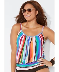 Swimsuits for All Women's Lightweight Scoop Neck Blouson Tankini Top