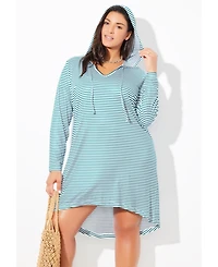 Swimsuits for All Women's Pack & Go Wrinkle-Resistant Cover Up Hoodie Dress