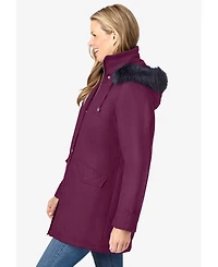 Woman Within Plus Faux Fur Down Parka Coat