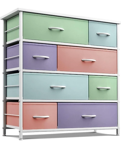 Sorbus Dresser with 8 Drawers - Storage Chest Organizer Steel Frame, Wood Top, Handles, Fabric Bins