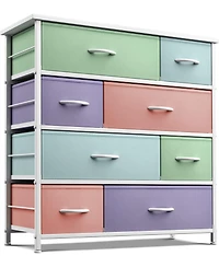 Sorbus Dresser with 8 Drawers - Storage Chest Organizer Steel Frame, Wood Top, Handles, Fabric Bins