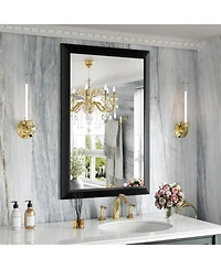 Amorho Bathroom Mirror, 36" x 24" Inch Thick Metal Framed Wall Mirrors for Over Sink, Bedroom, Living Room, Entryway