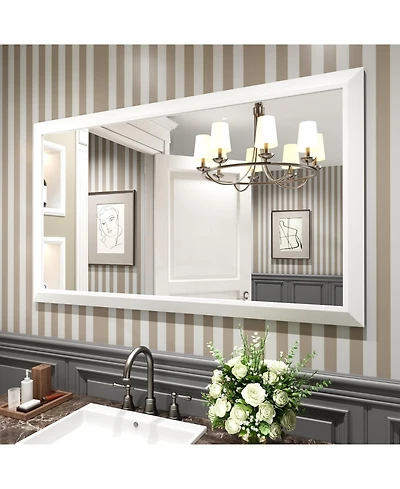 Amorho Bathroom Mirror, 55" x 32" Inch Thick Metal Framed Wall Mirrors for Over Sink, Bedroom, Living Room, Entryway, Rectangle Wall-Mounted