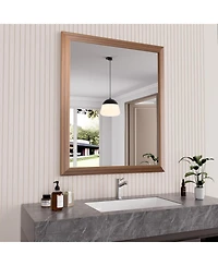 Amorho Bathroom Mirror, 36" x 30" Inch Thick Metal Framed Wall Mirrors for Over Sink, Bedroom, Living Room, Entryway