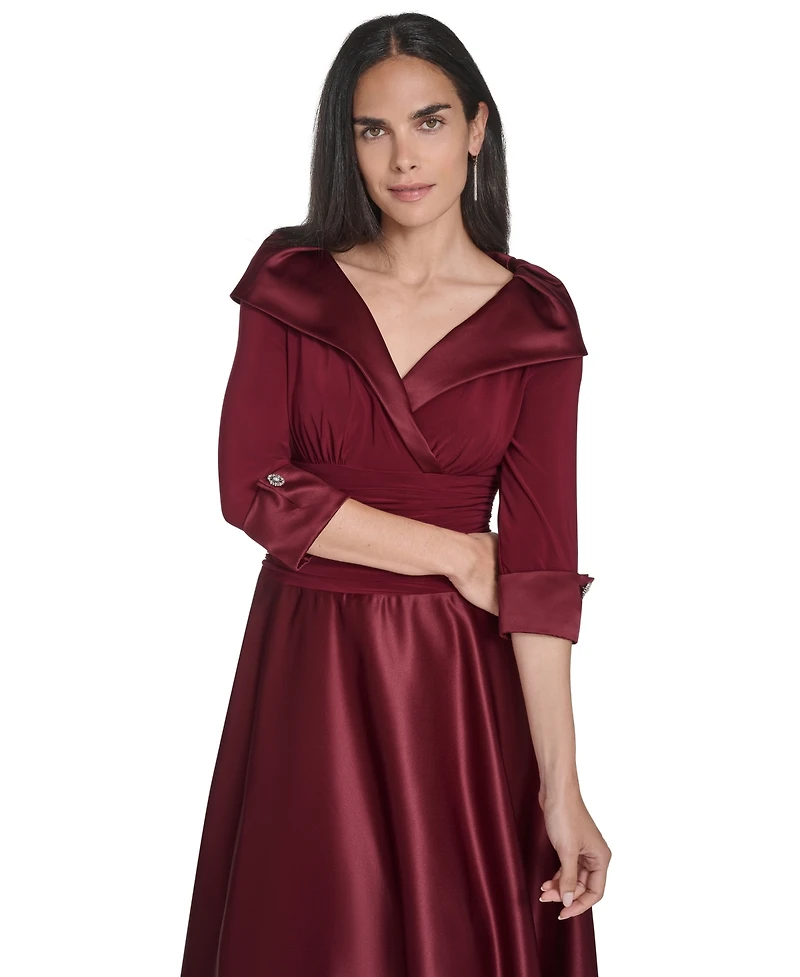 Jessica Howard Petite Rhinestone 3/4-Sleeve Dress