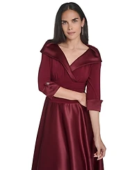 Jessica Howard Petite Rhinestone 3/4-Sleeve Dress