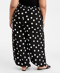 On 34th Trendy Plus Polka-Dot Pull-On Balloon Pants, Macy's Exclusive