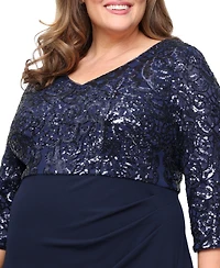 Sl Fashions Plus Sequin Detail A-Line Dress