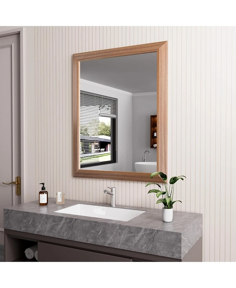 Amorho Bathroom Mirror, 20" x 16" Inch Thick Metal Framed Wall Mirrors for Over Sink, Bedroom, Living Room, Entryway