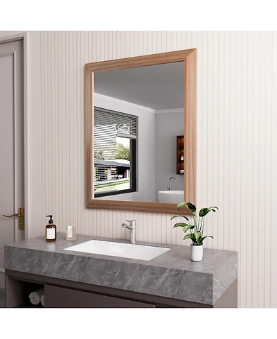 Amorho Bathroom Mirror, 20" x 16" Inch Thick Metal Framed Wall Mirrors for Over Sink, Bedroom, Living Room, Entryway