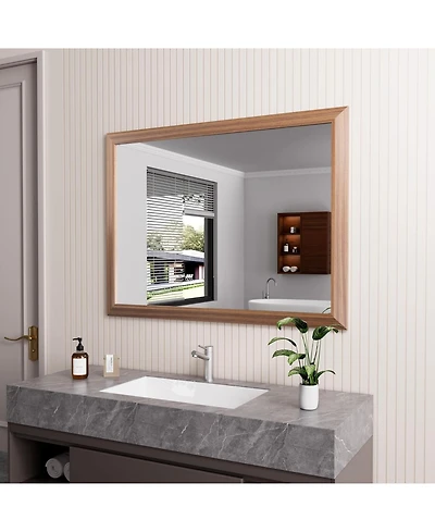 Amorho Bathroom Mirror, 40" x 30" Inch Thick Metal Framed Wall Mirrors for Over Sink, Bedroom, Living Room, Entryway