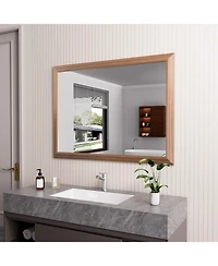 Amorho Bathroom Mirror, 40" x 30" Inch Thick Metal Framed Wall Mirrors for Over Sink, Bedroom, Living Room, Entryway