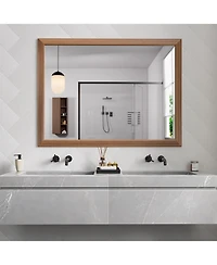 Amorho Bathroom Mirror, 48" x 36" Inch Thick Metal Framed Wall Mirrors for Over Sink, Bedroom, Living Room, Entryway