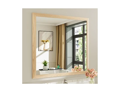 Amorho Bathroom Mirror, 40" x 38" Inch Thick Metal Framed Wall Mirrors for Over Sink, Bedroom, Living Room, Entryway, Rectangle Wall-Mounted