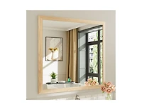 Amorho Bathroom Mirror, 40" x 38" Inch Thick Metal Framed Wall Mirrors for Over Sink, Bedroom, Living Room, Entryway, Rectangle Wall-Mounted