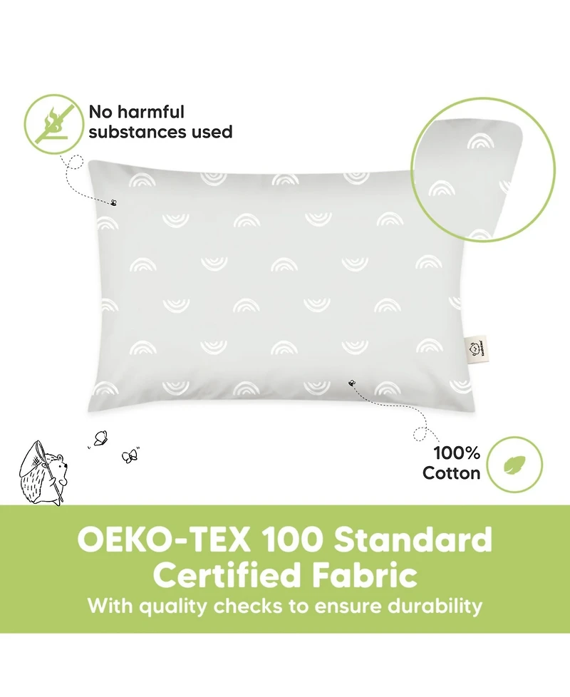 1pk Toddler Pillow, Soft Organic Cotton Pillows for Sleeping, 13X18 Kids Pillow