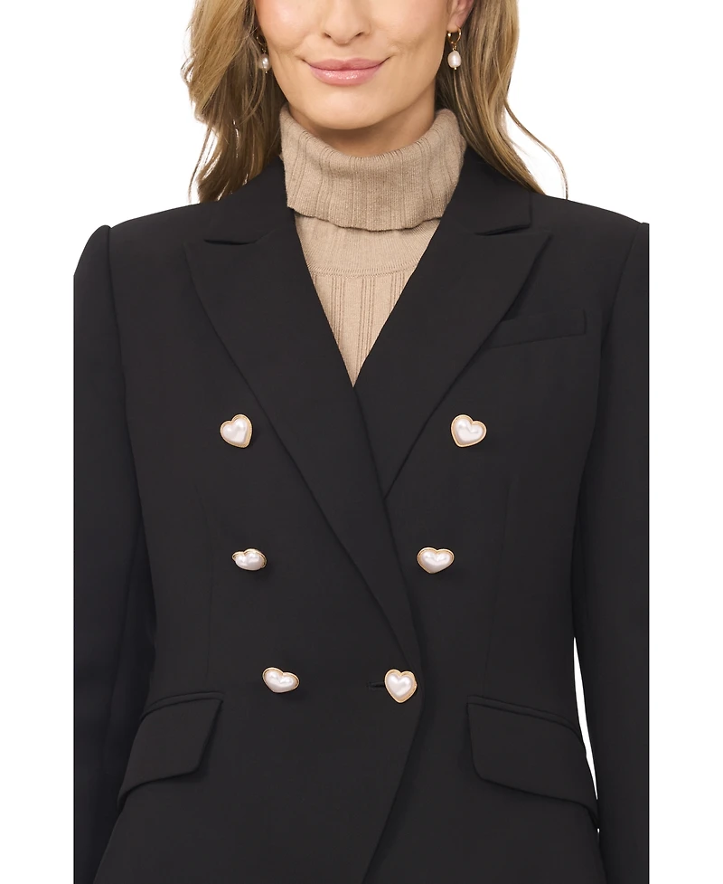 CeCe Women's Double-Breasted Button-Up Blazer