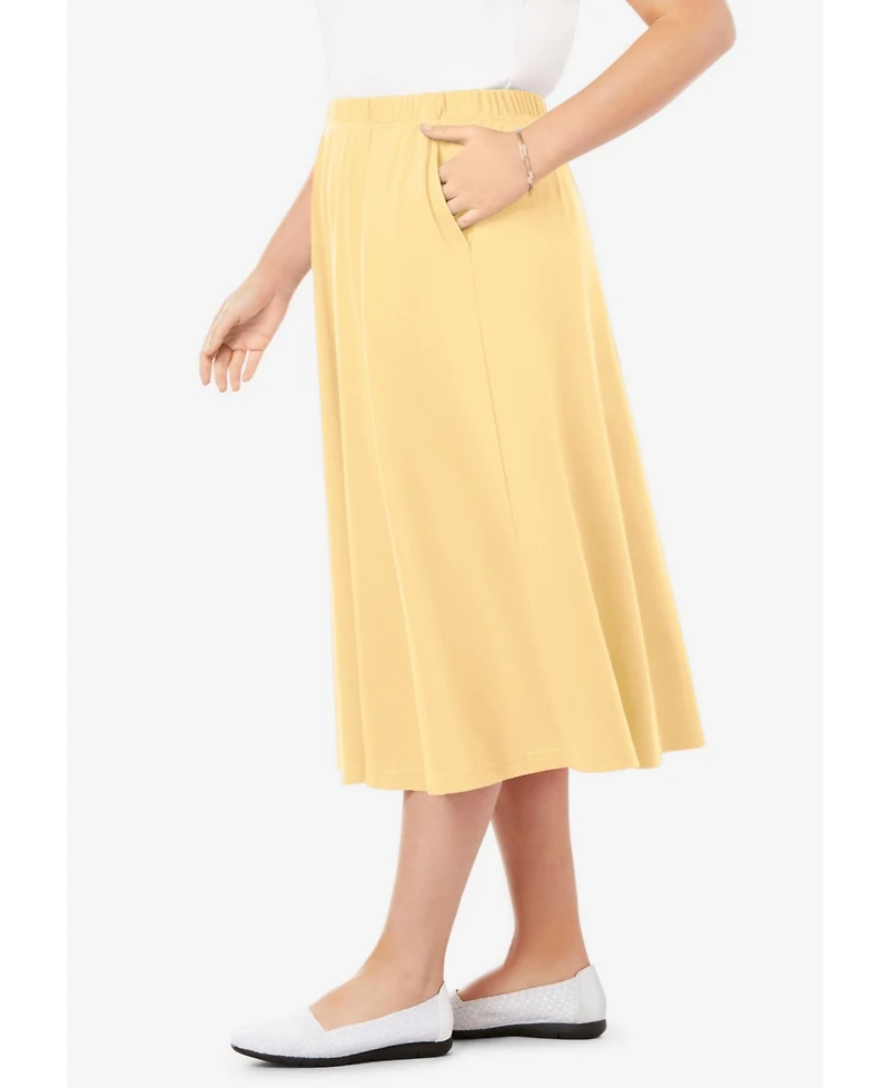 Woman Within Plus 7-Day Knit A-Line Skirt