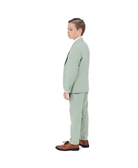 Perry Ellis Little Boys 5 Piece Sage Pastel Suit,Vest,Pants,Shirt and Tie Set