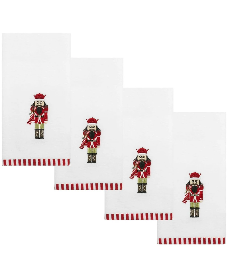 Avanti Peppermint Nutcracker Fingertip Cotton 4-Pc. Fingertip Towel Set, 18" x 11"