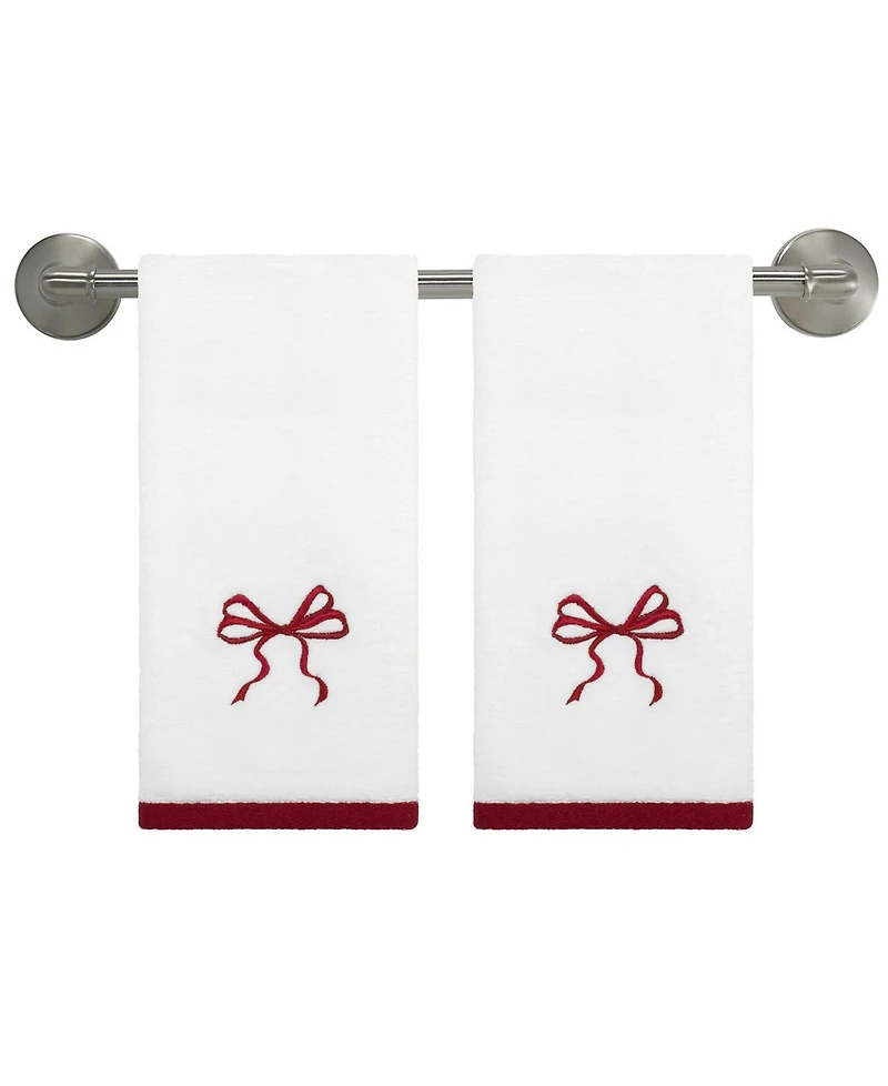 Avanti Christmas Bows Cotton -Pc. Fingertip Towel Set