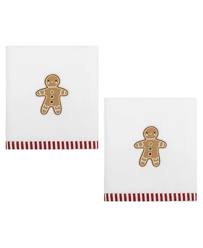 Avanti Gingerbread Man Cotton 2-Pc. Hand Towel Set, 28" x 16"