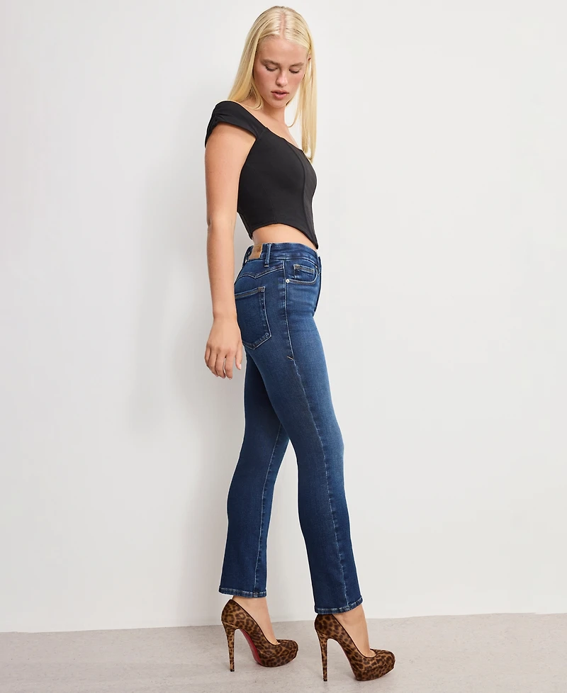 Good American Women's Dolly Joleans Straight Leg Jeans, Regular and Plus