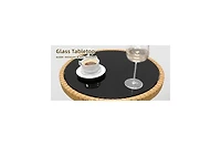 gaomon 3 Piece Patio Bistro Set, Outdoor Wicker Conversation Set with Round Glass Top Coffee Table and Cushioned Chair, All-Weather Rattan Patio Furni