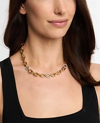 Michael Kors Cubic Zirconia Logo Chain Necklace